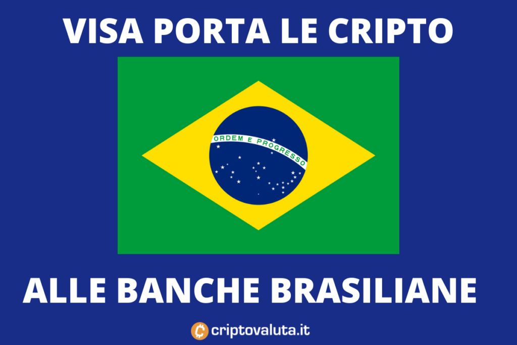 Brasile: VISA porterà i servizi cripto nel paese carioca