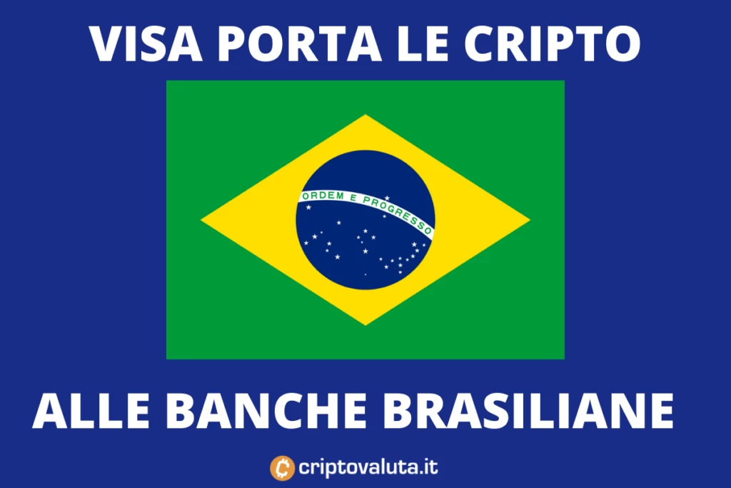 Brasile: VISA porterà i servizi cripto nel paese carioca