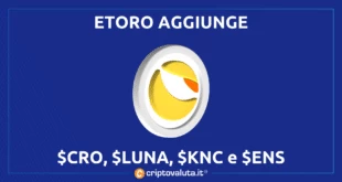 eToro aggiunge Luna e 3 cripto