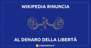 Wikipedia rinuncia bitcoin cripto