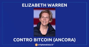 Elizabeth Warren contro Bitcoin e Fidelity