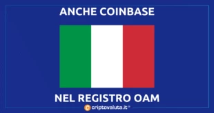 ANCHE COINBASE REGISTRO ITALIANO