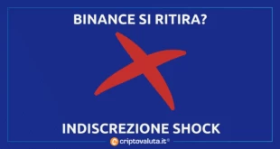 BINANCE SI RITIRA