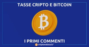 CRIPTO BITCOIN TASSE ANALISI