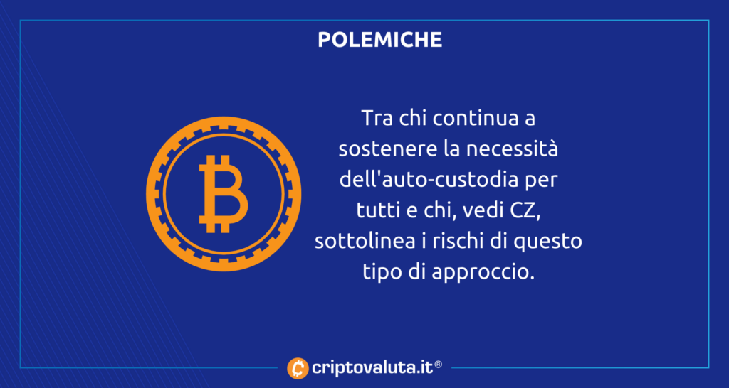 Polemica Bitcoin autocustodia