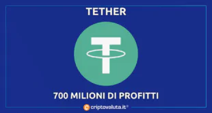 Tether boom 700 milioni