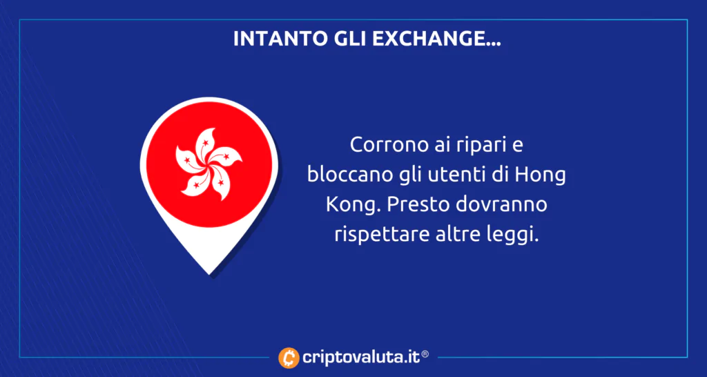 Exchange crypto a HK cambiano rotta