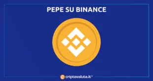 Pepe coin quotato su Binance