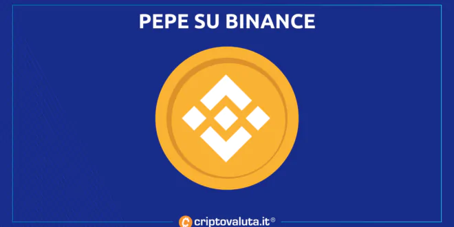 Pepe coin quotato su Binance