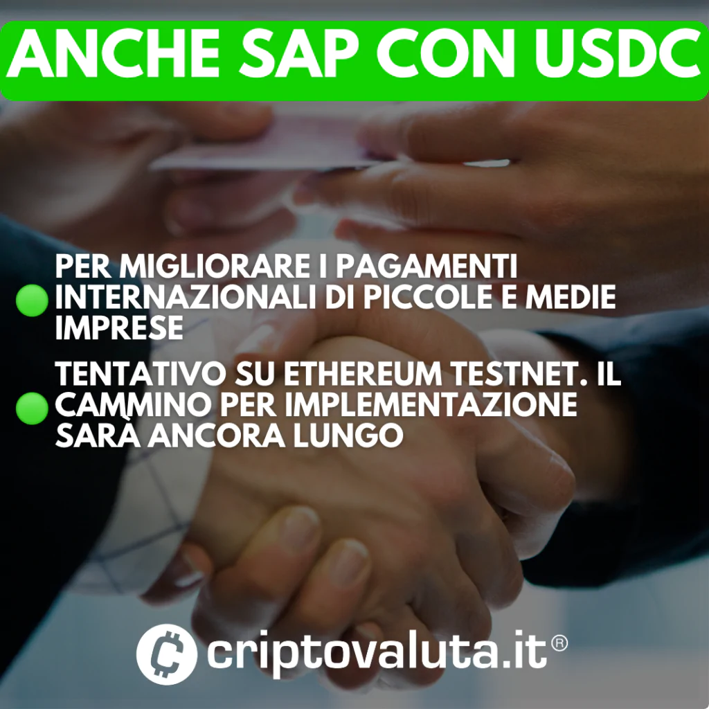 SAP ha condotto un curioso esperimento nel mondo crypto. Pagamenti con USDC per aiutare i piccoli business.