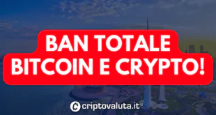 BAN TOTALE BITCOIN CRYPTO