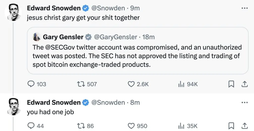 Edward Snowden Tweet