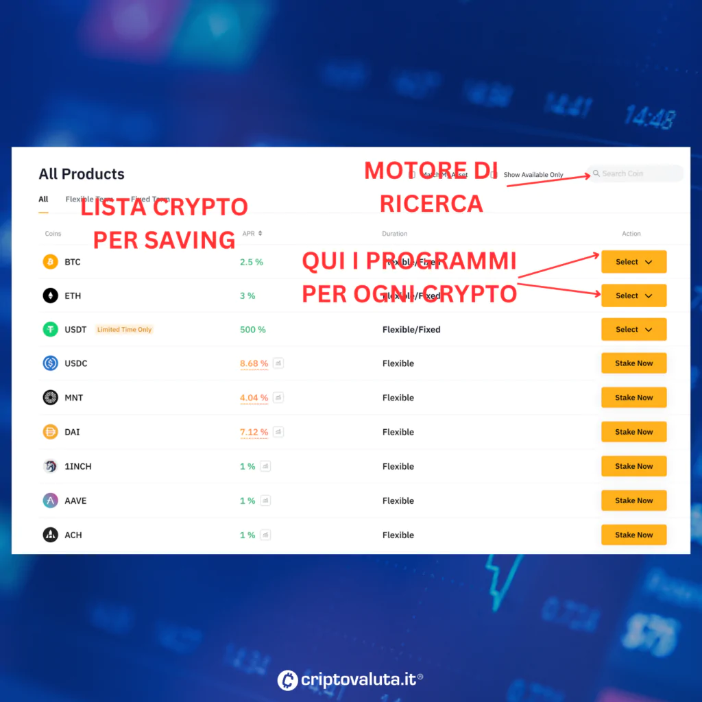 Schermata Bybit Savings