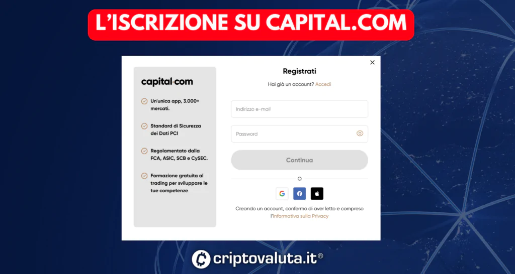 Iscrizione Capital.com