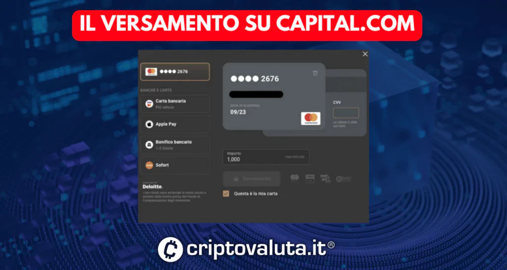 Come versare su Capital.com