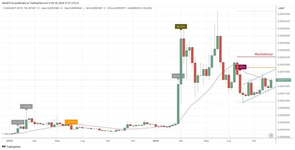 FLOKI (FLK) - Weekly 20 ottobre 2024