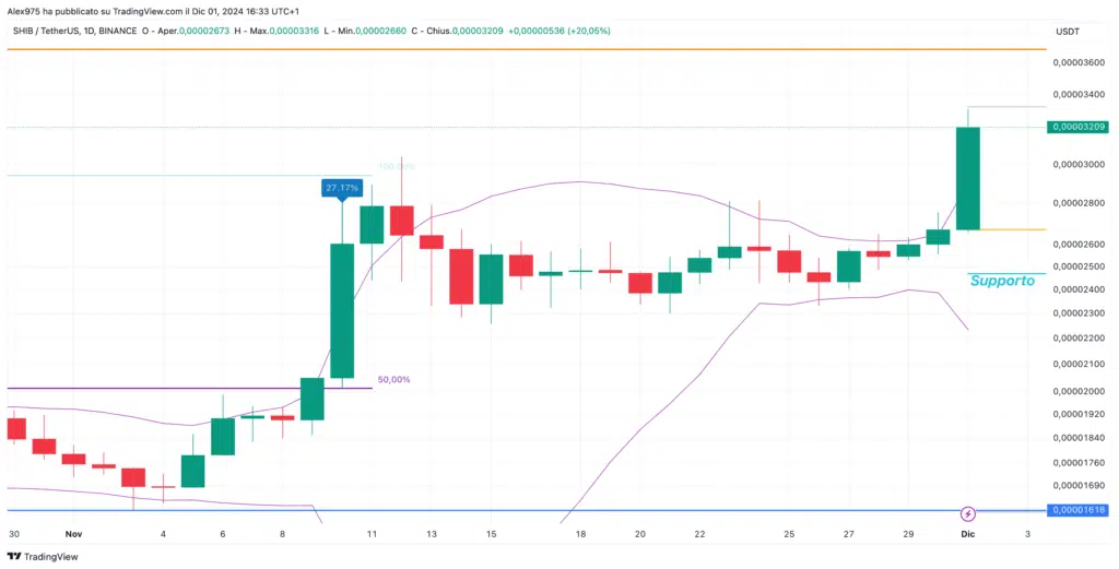 Shiba Inu (SHIB) - Daily 01  Dicembre 2024