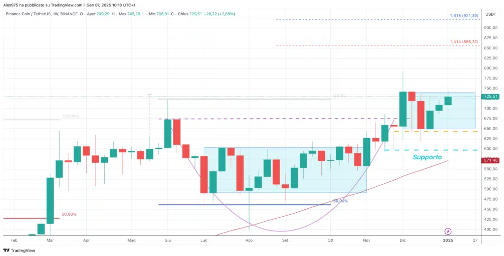 Binance Coin (BNB) - Weekly 07 Gennaio 2025