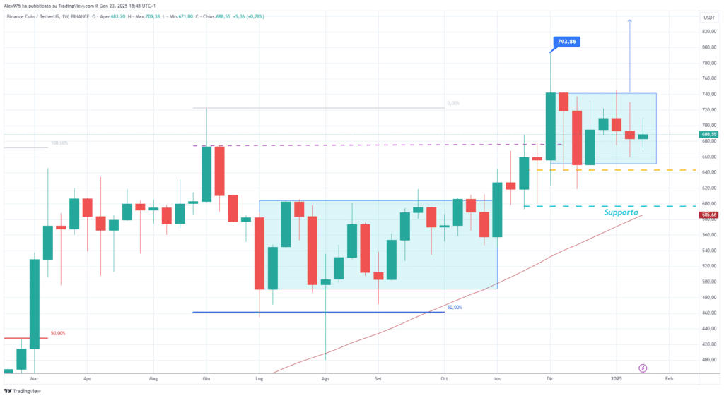 Binance Coin (BNB) - Weekly 24 Gennaio 2025