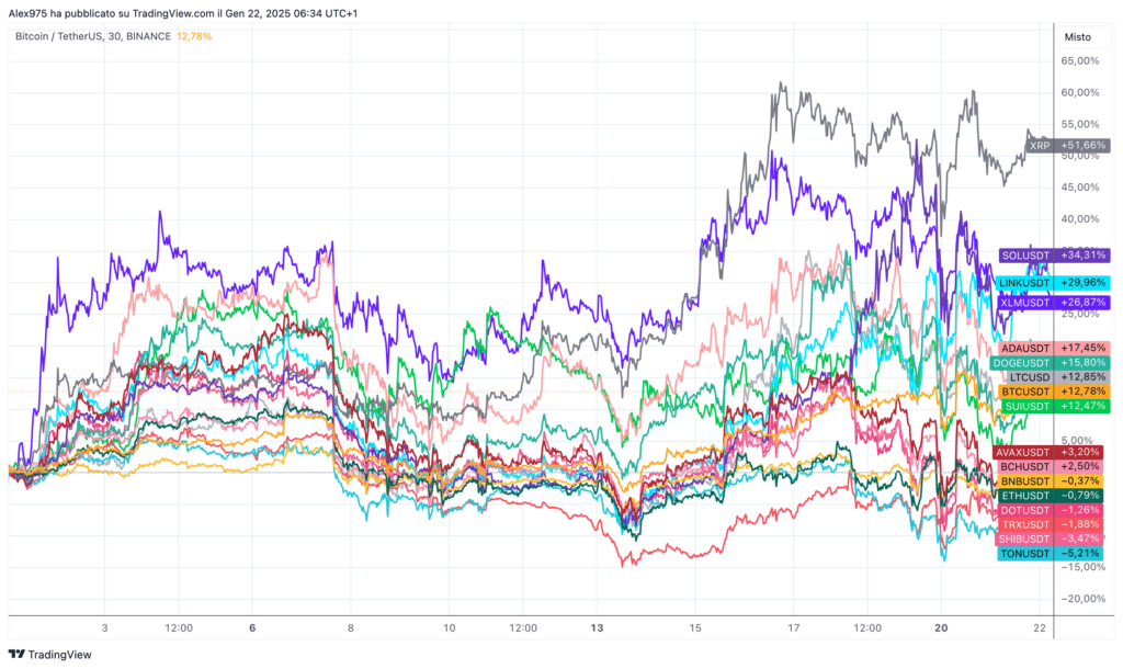 Crypto Top 20 da inizio 2025