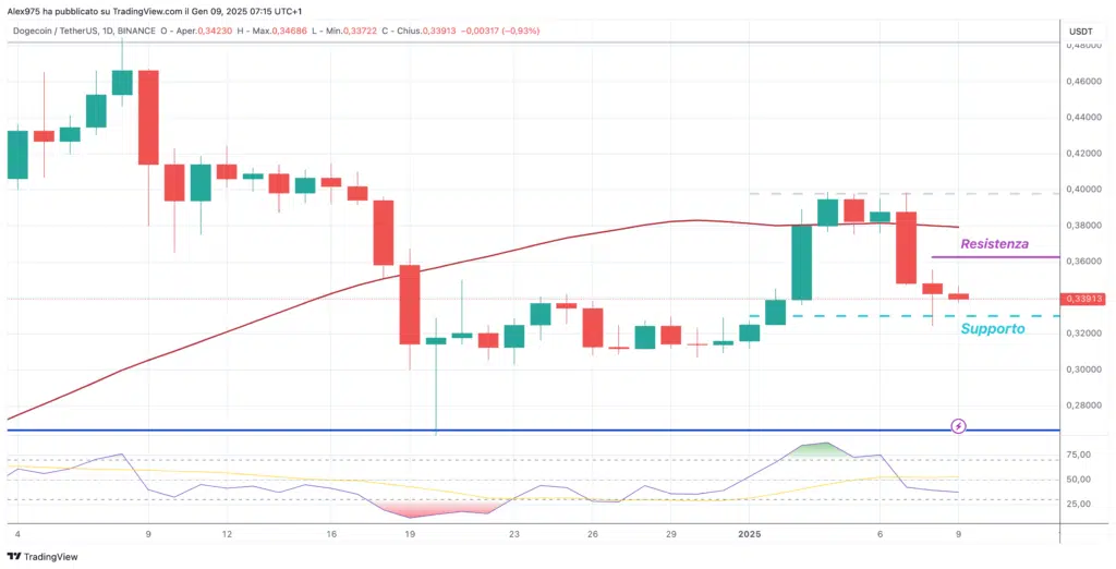 Dogecoin (DOGE) - Daily 09 Gennaio 2025