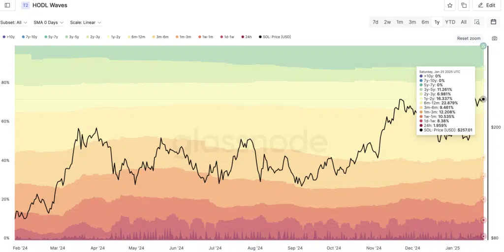 "HODL Waves Solana" - Fonte: Glassnode