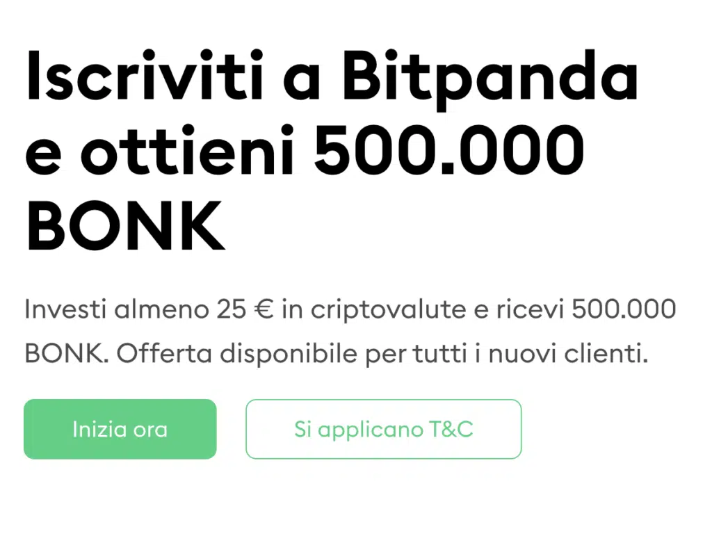 Iscrizione bitpanda 50000 bonk