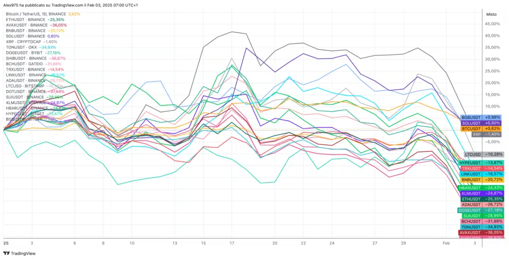 Andamento crypto Top 20 YTD